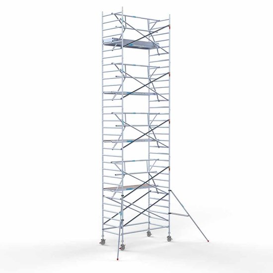 Euroscaffold Steigeraanhanger afsluitbaar 250 + Rolsteiger Standaard 135x250 10,2m werkhoogte enkele voorloopleuning