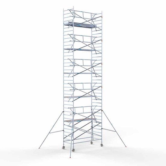 Euroscaffold Steigeraanhanger afsluitbaar 305 + Rolsteiger Standaard 135x305 12,2m werkhoogte enkele voorloopleuning