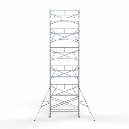 Euroscaffold Steigeraanhanger afsluitbaar 305 + Rolsteiger Standaard 135x305 12,2m werkhoogte enkele voorloopleuning
