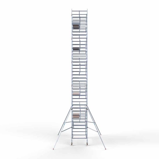 Euroscaffold Steigeraanhanger afsluitbaar 305 + Rolsteiger Standaard 135x305 12,2m werkhoogte enkele voorloopleuning