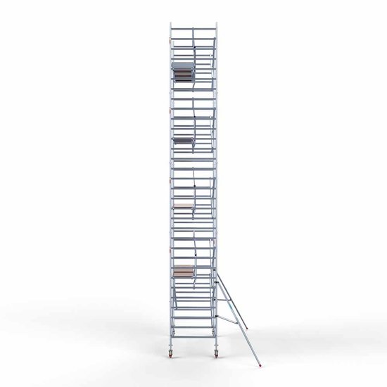 Euroscaffold Steigeraanhanger afsluitbaar 305 + Rolsteiger Standaard 135x305 10,2m werkhoogte enkele voorloopleuning