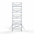 Euroscaffold Steigeraanhanger afsluitbaar 305 + Rolsteiger Standaard 135x305 8,2m werkhoogte enkele voorloopleuning