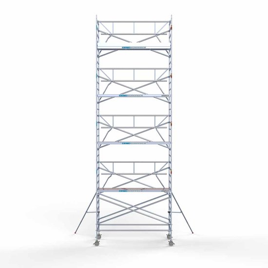 Euroscaffold Steigeraanhanger afsluitbaar 305 + Rolsteiger Standaard 135x305 8,2m werkhoogte enkele voorloopleuning