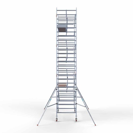 Euroscaffold Steigeraanhanger afsluitbaar 305 + Rolsteiger Standaard 135x305 8,2m werkhoogte carbon vloer enkele voorloopleuning