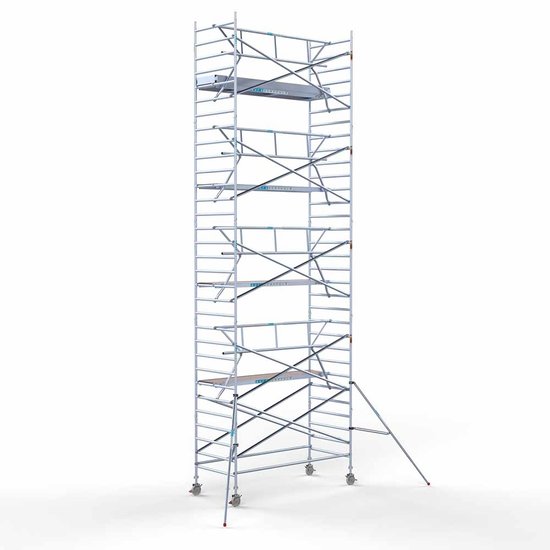 Euroscaffold Steigeraanhanger afsluitbaar 305 + Rolsteiger Standaard 135x305 10,2m werkhoogte carbon vloer enkele voorloopleuning