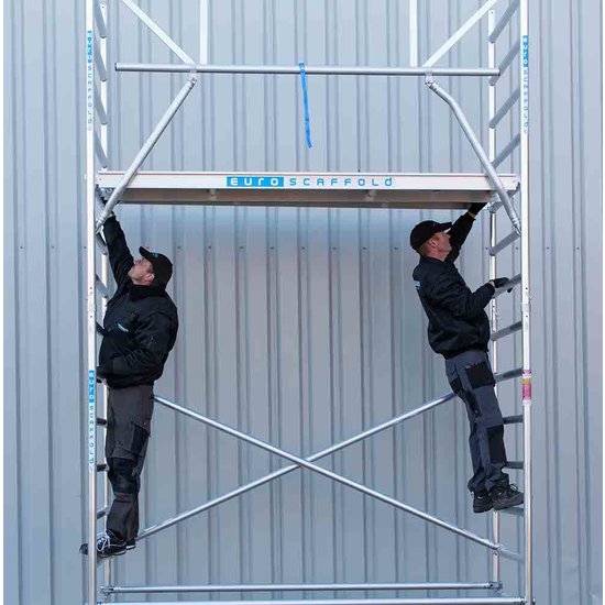 Euroscaffold Rolsteiger Euroscaffold Professional 135x190 11,2m werkhoogte carbon vloer vrijstaand