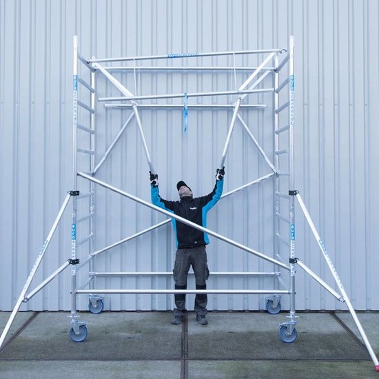Euroscaffold Rolsteiger Euroscaffold Professional 75x190 10,2m werkhoogte vrijstaand