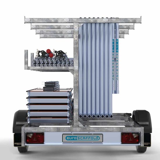 Euroscaffold Steigeraanhanger 250 + Rolsteiger Standaard 135x190 12,2m werkhoogte