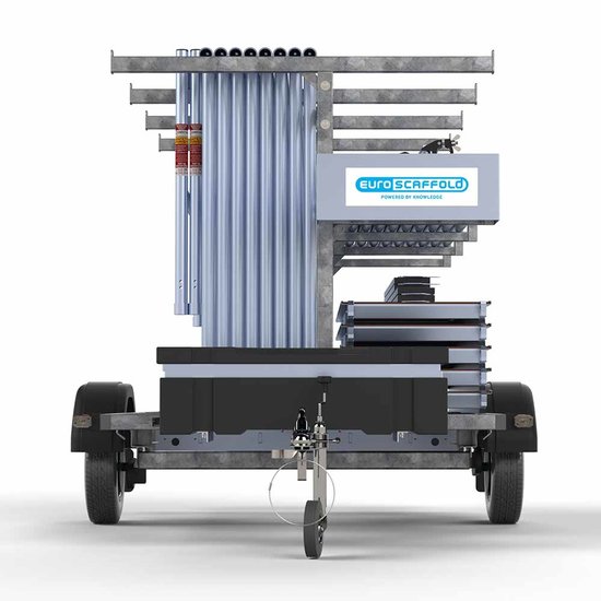Euroscaffold Steigeraanhanger 250 + Rolsteiger Standaard 135x190 12,2m werkhoogte