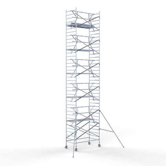 Euroscaffold Steigeraanhanger 250 + Rolsteiger Euro 135x250 12,2m werkhoogte enkele voorloopleuning