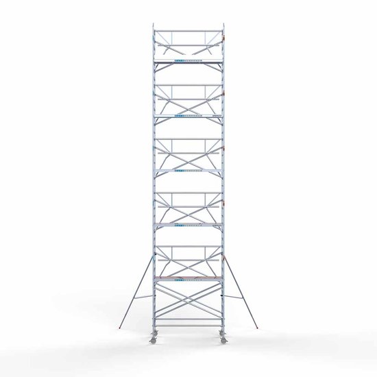 Euroscaffold Steigeraanhanger 250 + Rolsteiger Euro 135x250 12,2m werkhoogte enkele voorloopleuning