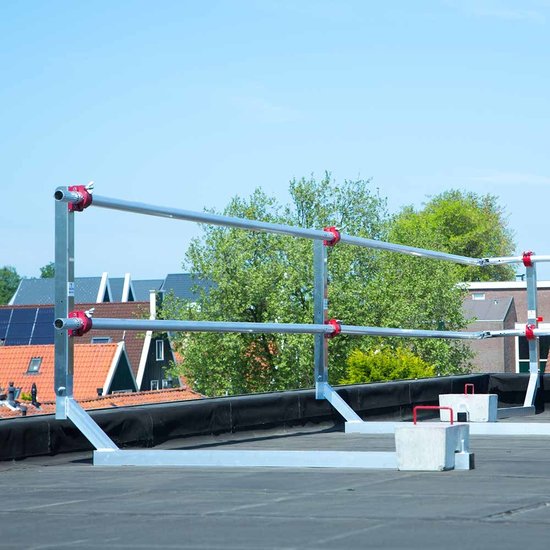 Euroscaffold Euroscaffold dakrandbeveiliging complete inklapbare staander plat dak