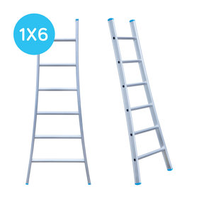 Eurostairs Ladder enkel uitgebogen 1x6 sporten