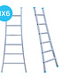 Eurostairs Ladder enkel uitgebogen 1x6 sporten