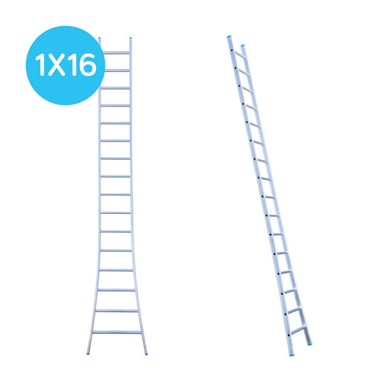 Eurostairs Eurostairs Ladder enkel uitgebogen 1x16 sporten