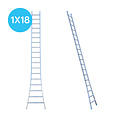 Eurostairs Eurostairs Ladder enkel uitgebogen 1x18 sporten