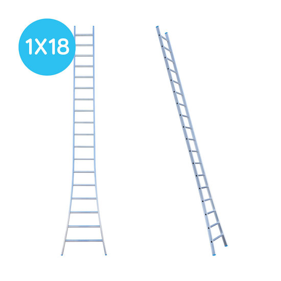 Eurostairs Eurostairs Ladder enkel uitgebogen 1x18 sporten