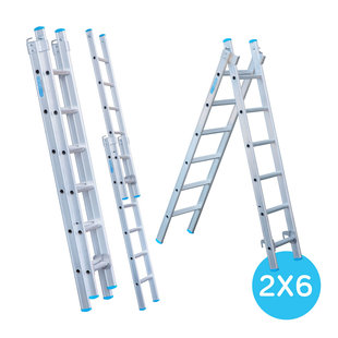 Eurostairs Reform ladder dubbel recht 2x6 sporten