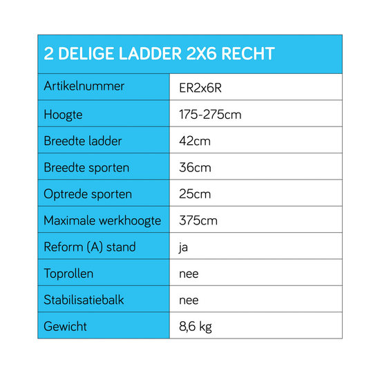Eurostairs Eurostairs Reform ladder dubbel recht 2x6 sporten
