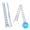 Eurostairs Eurostairs Reform ladder dubbel uitgebogen 2x9 sporten