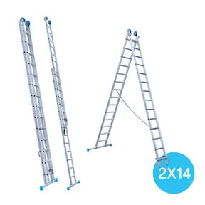 Eurostairs Reform ladder dubbel recht 2x14 sporten + gevelrollen