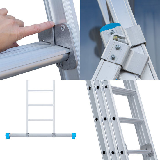 Eurostairs Eurostairs Reform ladder driedelig recht 3x7 sporten