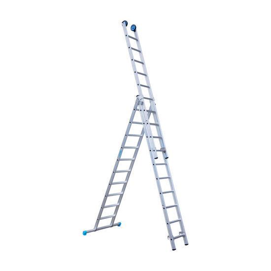 Eurostairs Eurostairs Reform ladder driedelig recht 3x10 sporten + gevelrollen