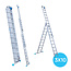 Eurostairs Eurostairs Reform ladder driedelig recht 3x10 sporten + gevelrollen