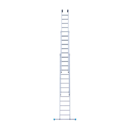 Eurostairs Eurostairs Opsteek ladder driedelig recht 3x14 sporten + gevelrollen