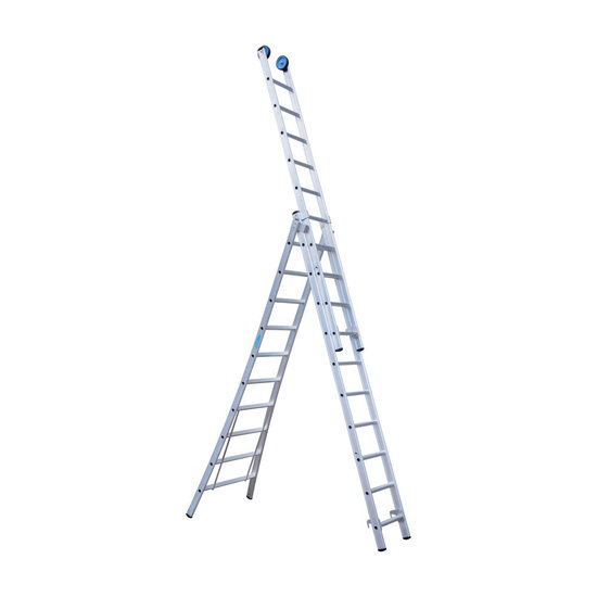 Eurostairs Eurostairs Reform ladder driedelig uitgebogen 3x10 sporten + gevelrollen