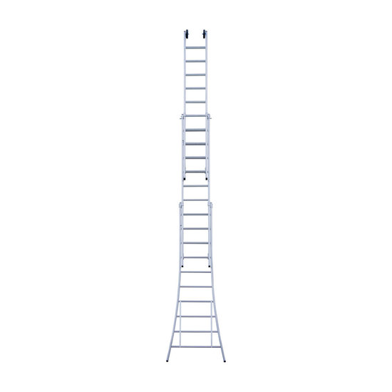 Eurostairs Eurostairs Reform ladder driedelig uitgebogen 3x10 sporten + gevelrollen