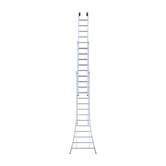 Eurostairs Eurostairs Opsteek ladder driedelig uitgebogen 3x14 sporten + gevelrollen