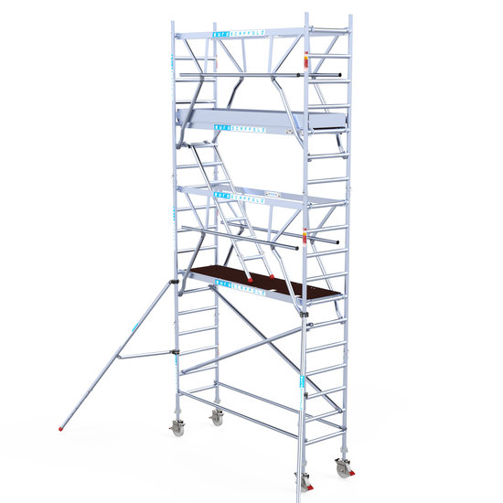 Eurostairs Verstelbare steigerladder (rond) met klauwkoppelingen