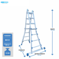 Eurostairs Vouwladder telescopisch 4x4 Silver