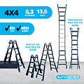 Eurostairs Professionele vouwladder Eurostairs 4x4