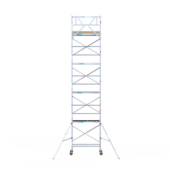 Euroscaffold Rolsteiger Euroscaffold Basic 75x190 10,2m werkhoogte tegen de gevel