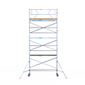 Euroscaffold Rolsteiger Euroscaffold Basic 75x305 8,2m werkhoogte tegen de gevel