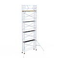 Euroscaffold Rolsteiger Euroscaffold Basic 75x305 10,2m werkhoogte tegen de gevel