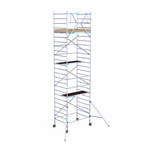 Euroscaffold Rolsteiger Euroscaffold Basic 135x190 8,2m werkhoogte tegen de gevel
