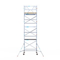 Euroscaffold Rolsteiger Euroscaffold Basic 135x190 8,2m werkhoogte tegen de gevel