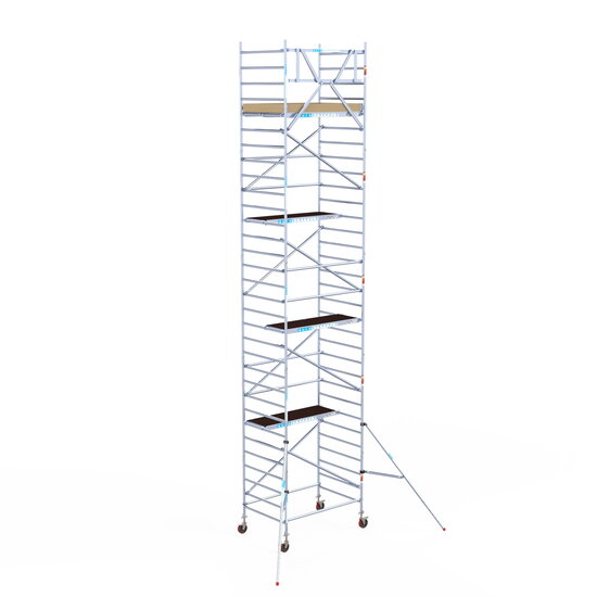 Euroscaffold Rolsteiger Euroscaffold Basic 135x190 10,2m werkhoogte tegen de gevel