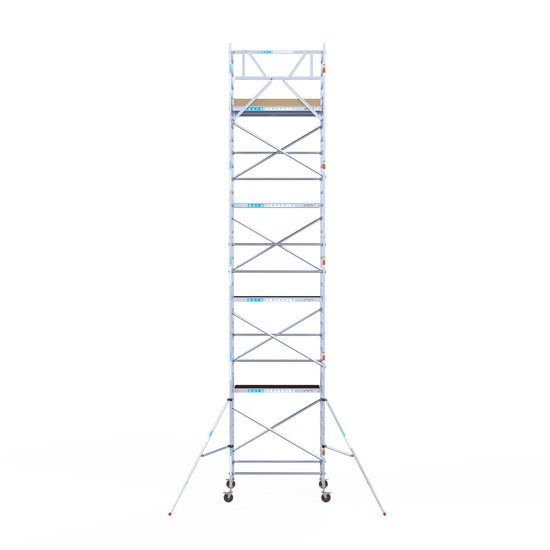 Euroscaffold Rolsteiger Euroscaffold Basic 135x190 10,2m werkhoogte tegen de gevel