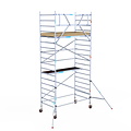 Euroscaffold Rolsteiger Euroscaffold Basic 135x250 6,2m werkhoogte tegen de gevel