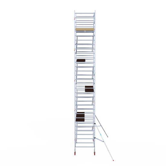 Euroscaffold Rolsteiger Euroscaffold Basic 135x305 10,2m werkhoogte tegen de gevel