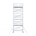 Euroscaffold Rolsteiger Euroscaffold Basic 135x305 10,2m werkhoogte tegen de gevel