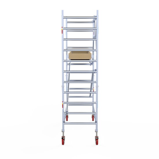 Euroscaffold Rolsteiger Euroscaffold Basic 90x250 4,2m werkhoogte tegen de gevel