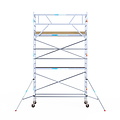 Euroscaffold Rolsteiger Euroscaffold Basic 90x305 6,2m werkhoogte tegen de gevel