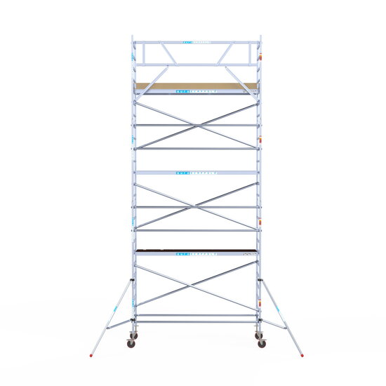 Euroscaffold Rolsteiger Euroscaffold Basic 90x305 8,2m werkhoogte tegen de gevel