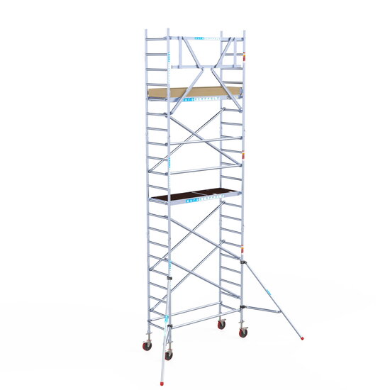 Euroscaffold Rolsteiger Euroscaffold Basic 75x190 7,2m werkhoogte tegen de gevel