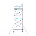 Euroscaffold Rolsteiger Euroscaffold Basic 75x190 7,2m werkhoogte tegen de gevel